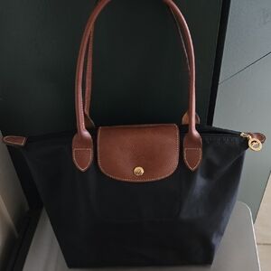 Longchamp Classic Black and Brown Tote Bag